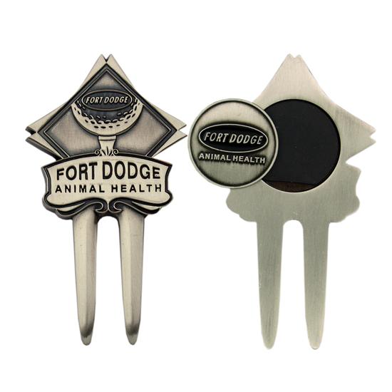Logo Golf Cast Divot Tool w/ Ball Marker