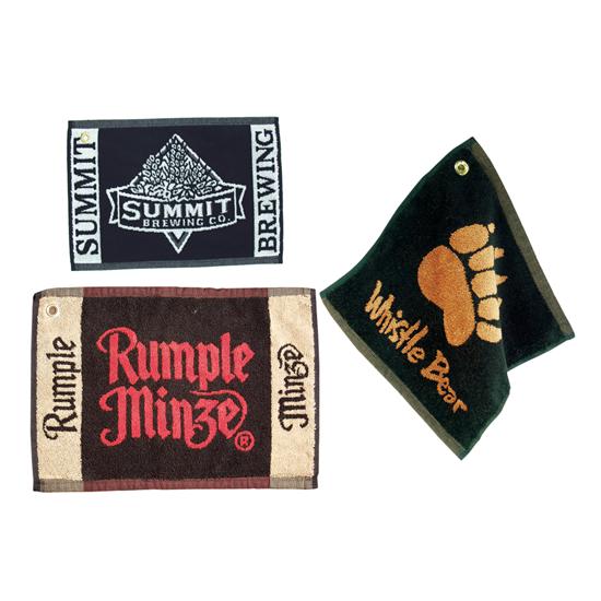 Logo Golf Woven Cotton Towel - Bar & Rally Sizes