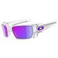 Oakley Fuel Cell Sunglasses - Polished Clear with Matte Clear Frame - Violet Iridium Lens