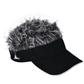 Flair Hair Men's Black Visor with Grey Hair