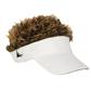 Flair Hair Men's White Visor with Brown Hair