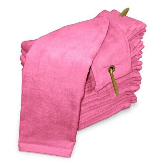 TriFold Custom Logo Golf Towels Pink