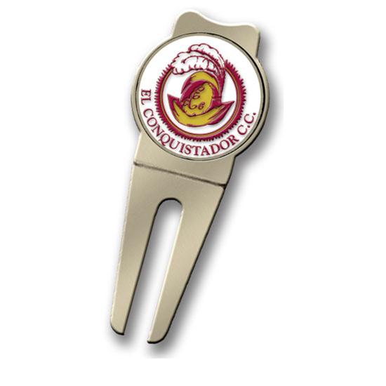 Logo Golf Round Divot Tool w/ Color Magic Logo