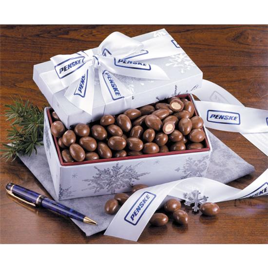 Maple Ridge Farms Snowflake Gift Box with Chocolate Covered Almonds