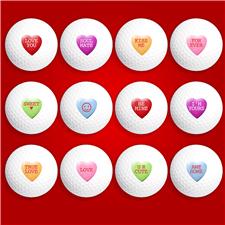Valentine Candy Heart Golf Balls
