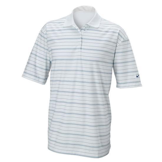 Nike Dri-FIT Tech Core Stripe Polo - White/Blue Striped