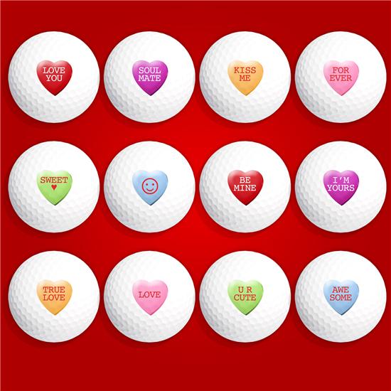 Valentine Candy Heart Golf Balls