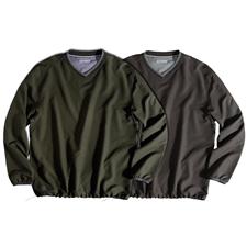Ashworth Long Sleeve Solid V-Neck Wind Pullover