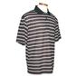 Linkstech Personalized Techno Dry Mesh Striped Polo - Black - X-Large