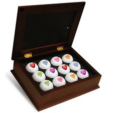 Heart Balls w/ Wooden Keepsakes Box - Maxfli Noodle + Lady
