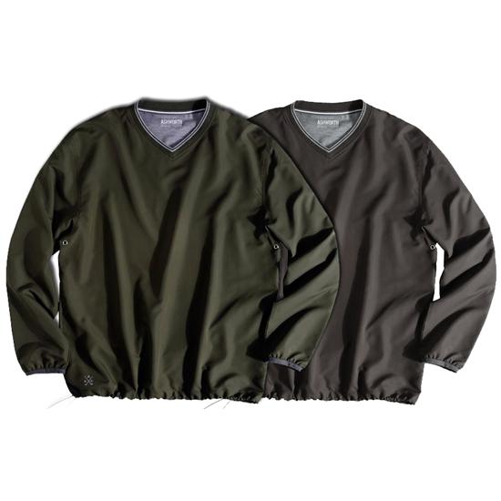 Ashworth Long Sleeve Solid V-Neck Wind Pullover