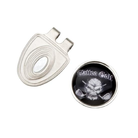 Tattoo Golf Skull design Cap Clip w/ Magnetic Ball Marker