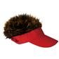 Flair Hair Men's Red Visor with Brown Hair