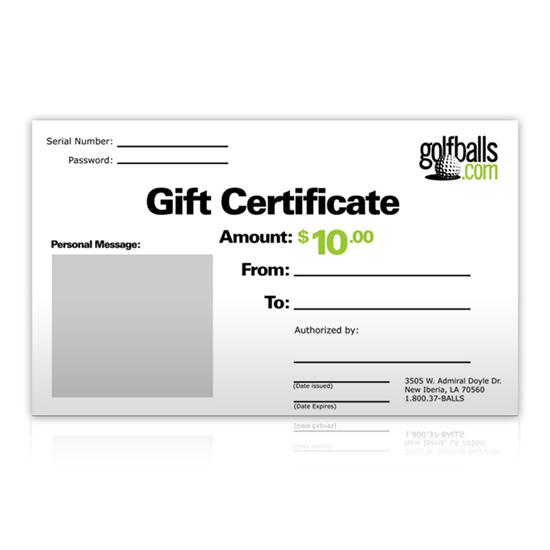 Golfballs.com Instant Gift Certificate