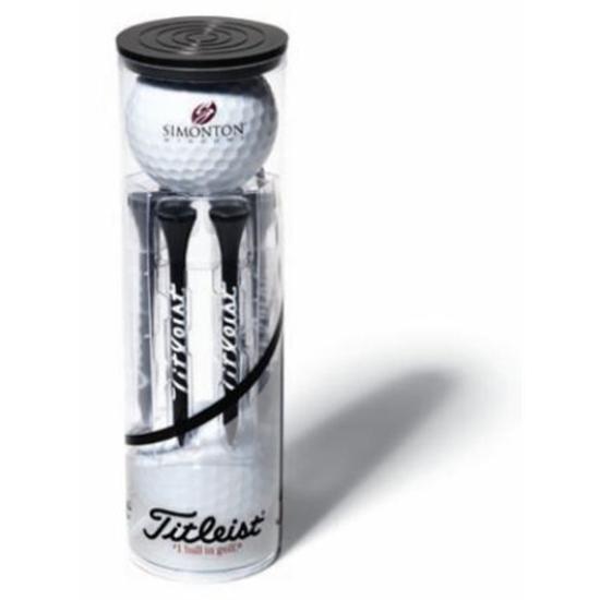 Titleist Custom Logo Standard 2-Ball Tube w/ Stock Tees