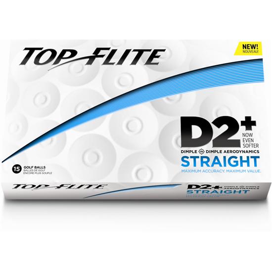 Top-Flite D2+ Straight Golf Balls - 15 Ball Pack