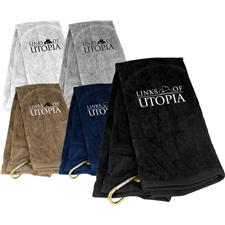 Tri-Fold Links of Utopia Logo Golf Towel