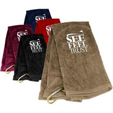 Tri-Fold See Feel Trust SFT Logo Golf Towel