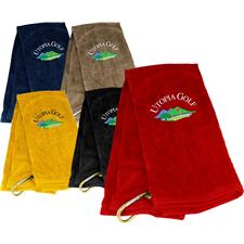 Tri-Fold Utopia Golf Logo Golf Towel