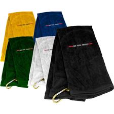 Tri-Fold Linear See Feel Trust Logo Golf Towel