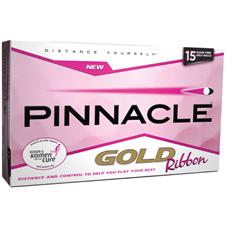 Pinnacle Gold Ribbon Golf Balls for Women - Clear Pink