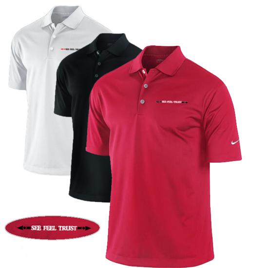 Nike Dri-Fit Solid Linear See Feel Trust Logo Polo