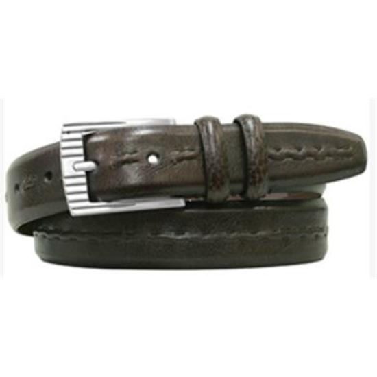 PING Burnished Leather Feather Edge Center Stitch Belt