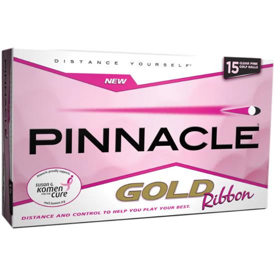 Pinnacle Gold Ribbon Golf Balls for Women - Clear Pink