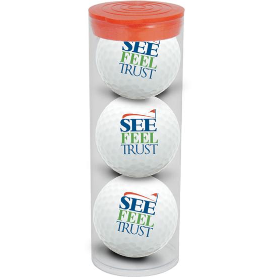 Wilson 3-Ball Sleeve See Feel Trust Logo Golf Balls