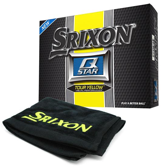Srixon Q Star Tour Yellow Golf Balls with Free Tour Towel