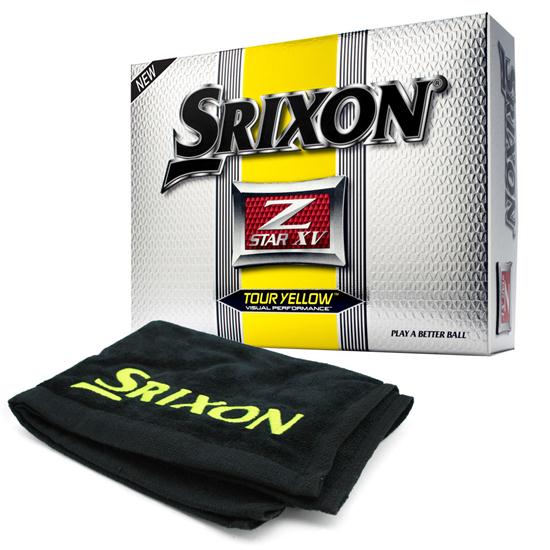 Srixon Z Star XV Tour Yellow Golf Balls w Free Tour Towel