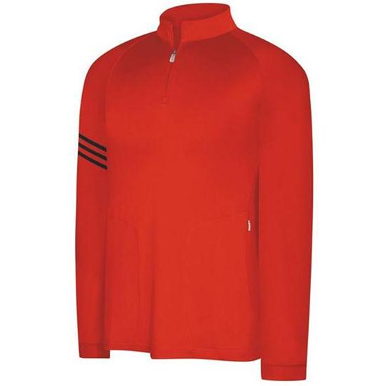 Adidas ClimaLite Warm Textured Half-Zip 3 Stripe Mock