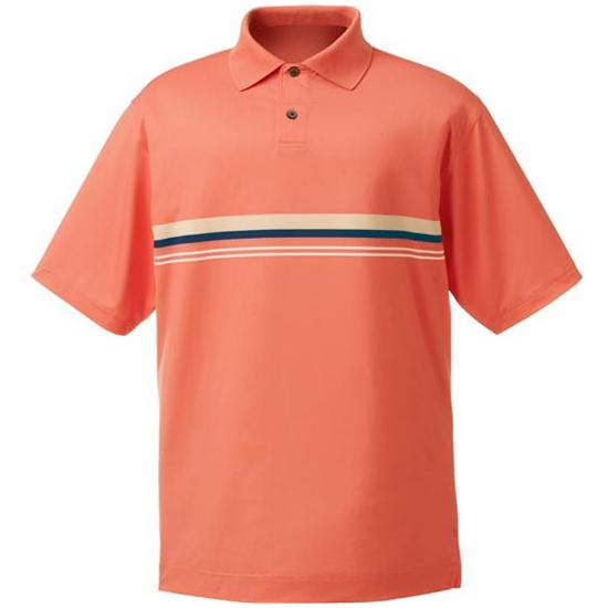 FootJoy Stretch Lisle Chest Stripe Athletic Fit Shirt - Coral/Khaki ... FootJoy Stretch Lisle Chest Stripe Athletic Fit Shirt - Coral/Khaki ...