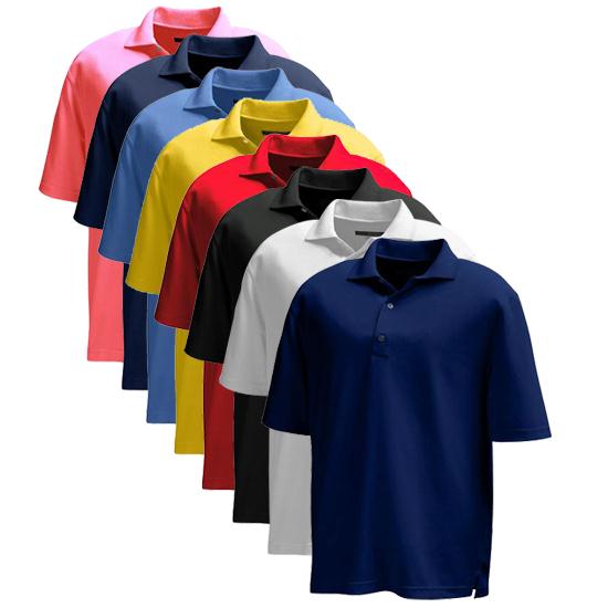 Greg Norman Men's Core Performance Micro Pique Logo Polo