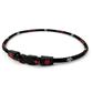 ION D Dyna Flo Ti Core Titanium Necklace - Red/Black - 22.5 In
