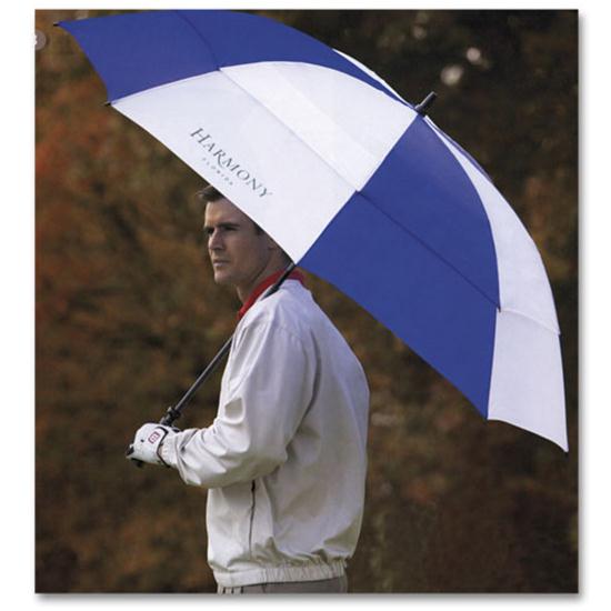Logo Golf Double Canopy Golf Umbrella- 68 Inch Arc Size