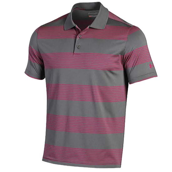 Under Armour Men's Grand Slam Stripe Polo - Graphite-Tropic Pink ...